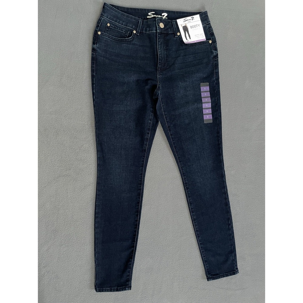 Seven7 Booty Shaper High Rise Legging Jeans Dark Wash Women's Size 6 30x28 New!!